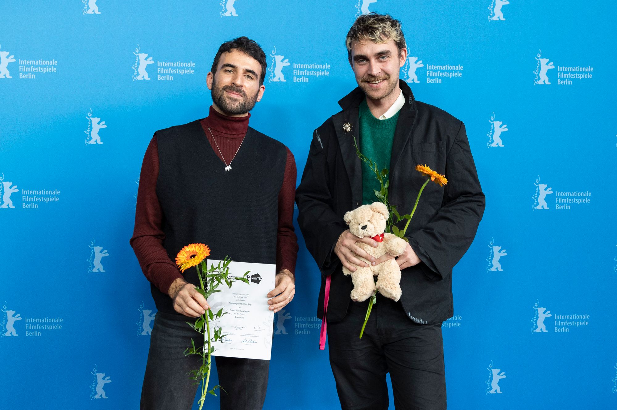 The 2024 Kompagnon Fellowship recipients Tizian Stromp Zargari and Vladimir Beck 