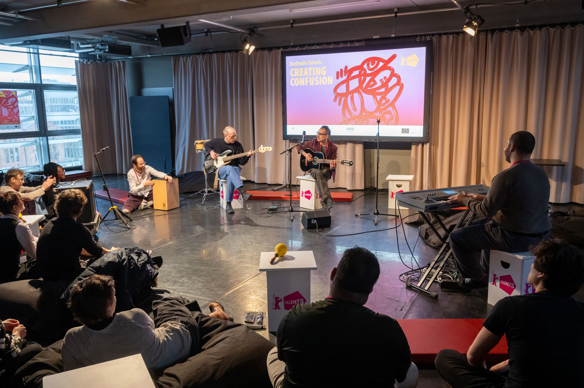 Our first ever Creative Oasis session -  an interdisciplinary space for artistic exchange between sound designers, composers, actors and directors offering the opportunity to engage creatively on the spot - musically, performatively, or poetically. 