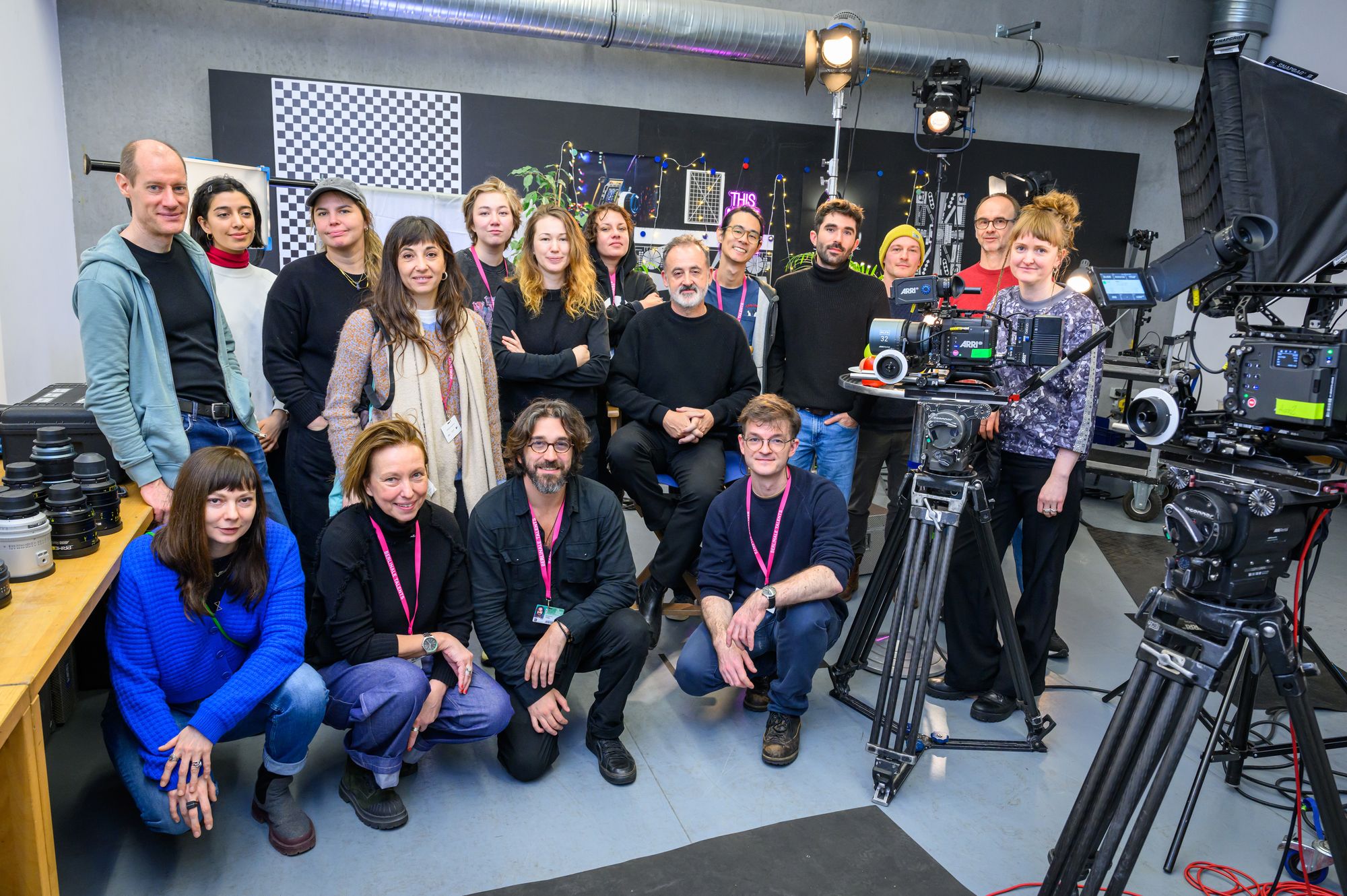 The 2024 cinematographers at the Camera Studio at ARRI Rental with lead experts Dirk Meier, Rui Poças, Christoph Hoffsten, Mandy Rahn of ARRI and Studio coordinator Johannes Louis.