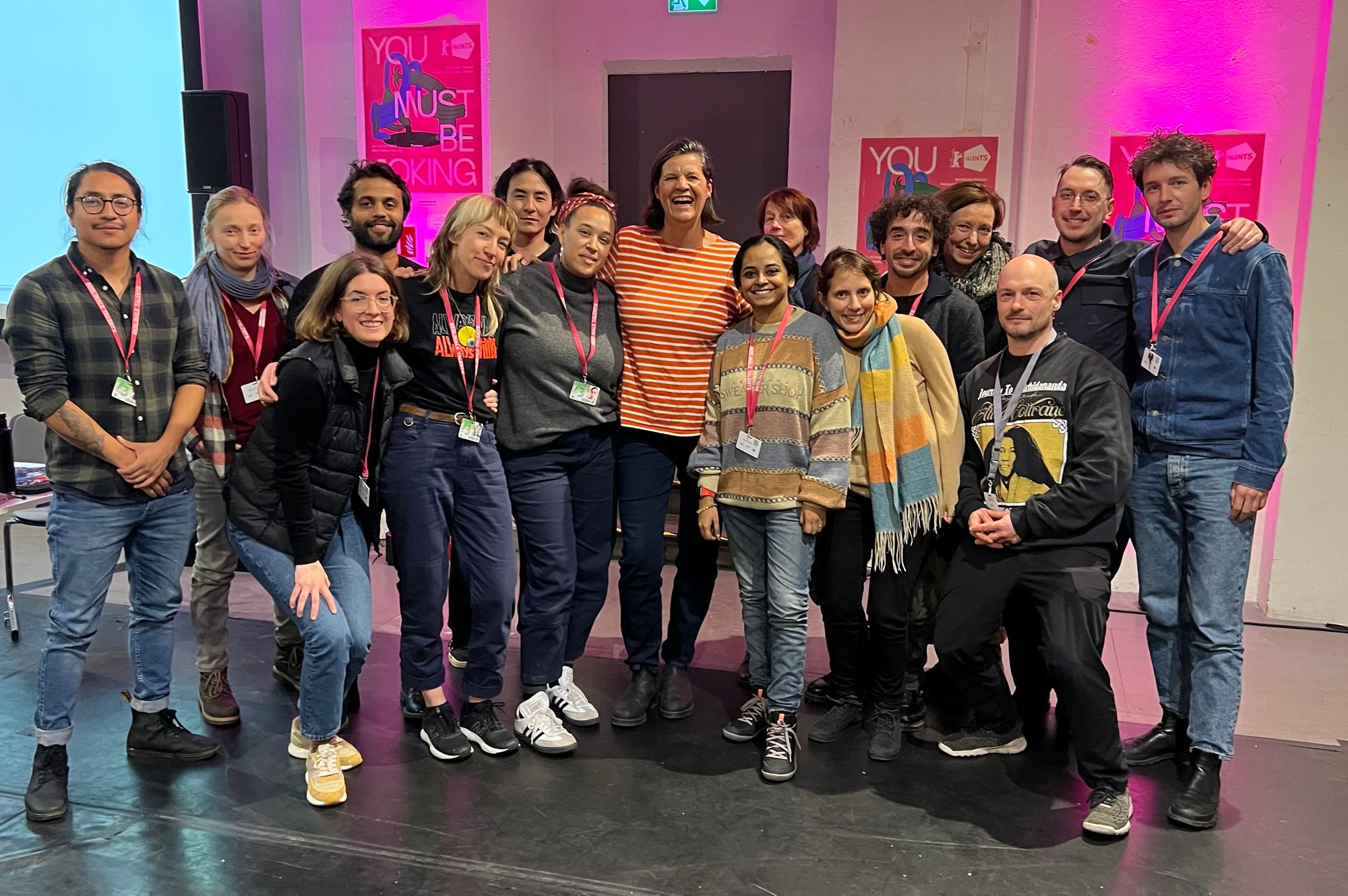 The Camera Studio participants with Kirsten Johnson and Caroline Champetier
as well as Coordinator Johannes Louis and ARRI's Mandy Rahn. 