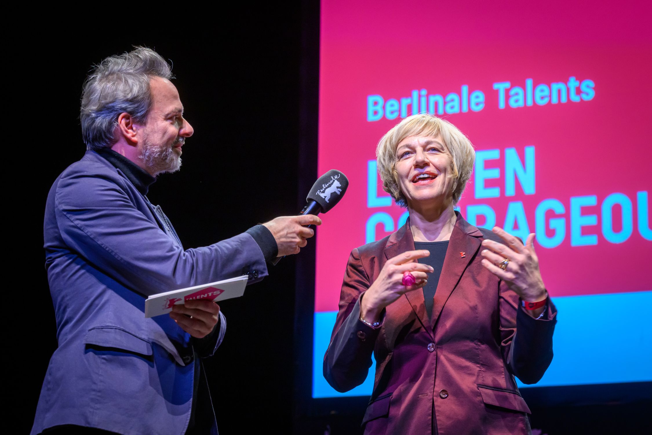 Creative Europe Media\'s Renate Nikolay at the Berlinale Talents 2025 Opening Ceremony.