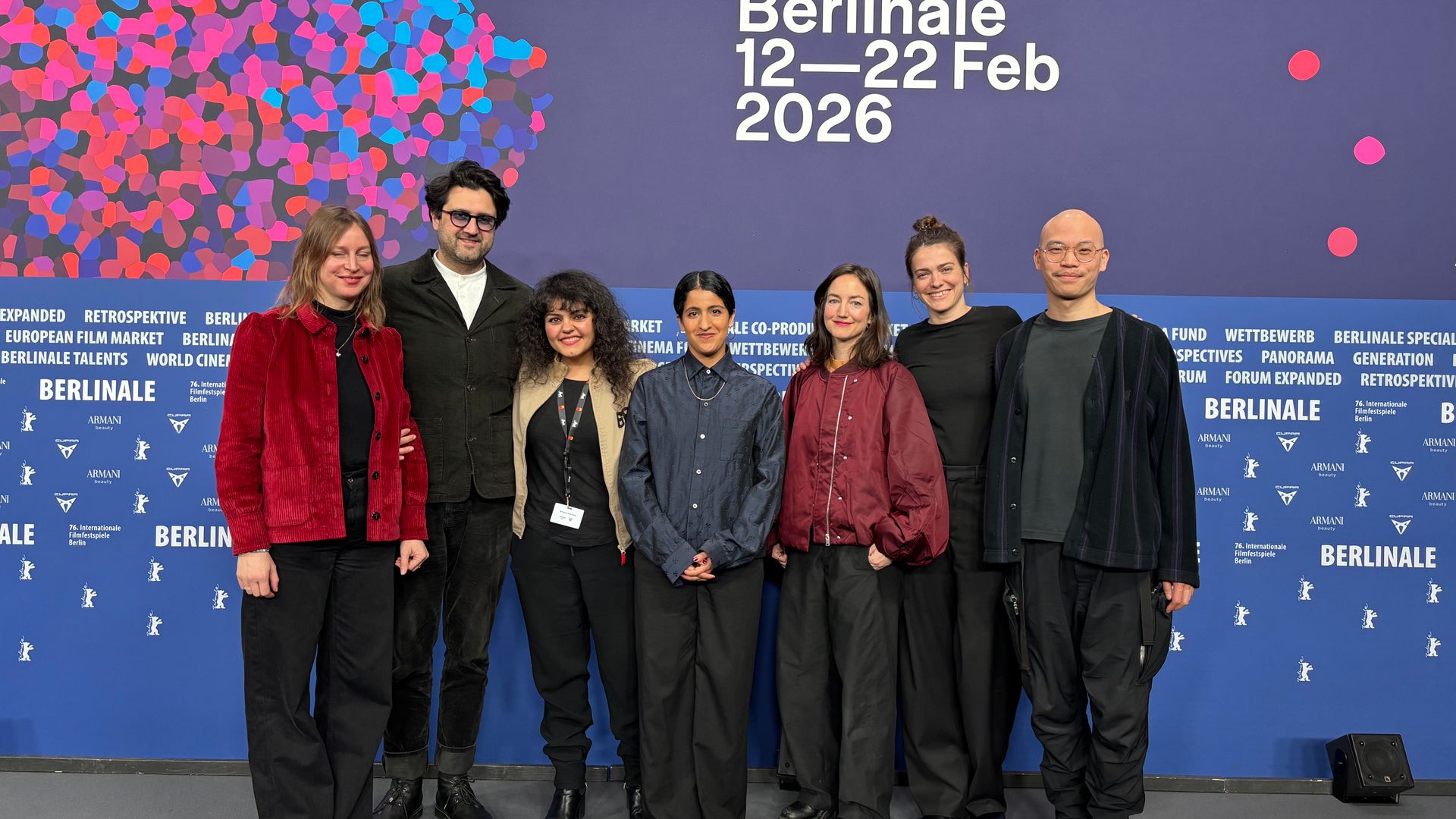 The 2026 Kompagnon recipients along with jury members  Linda Kirmse, Director of FIRST STEPS, Dieu Hao Do, screenwriter & director, and Sara Fazilat, producer, actress and screenwriter.